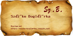Szőke Boglárka névjegykártya