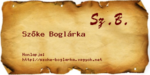 Szőke Boglárka névjegykártya